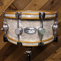 14 x 7 in Antique White Pearl with Inlaid Hoops